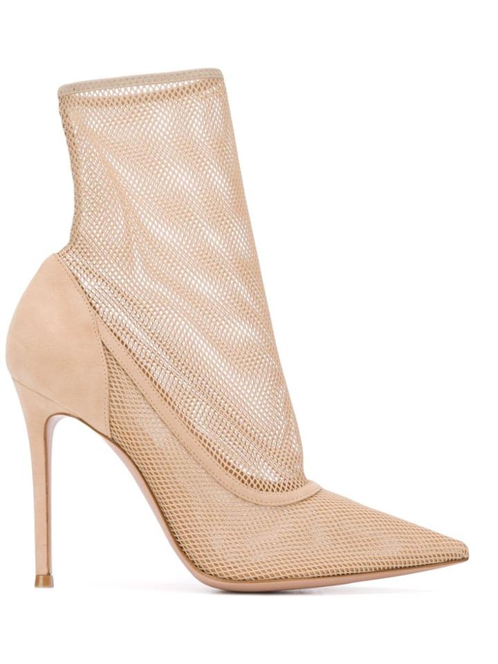 Gianvito Rossi Fishnet Sock Boots - Neutrals