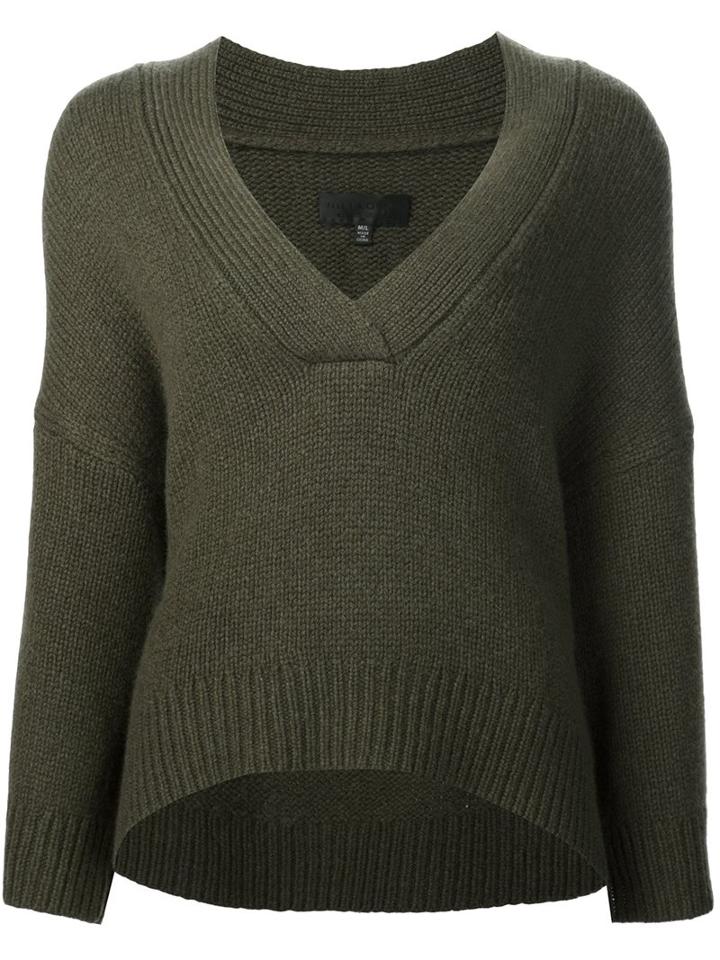 Nili Lotan V-neck Jumper, Women's, Size: Xs/s, Green, Camel Hair/cashmere