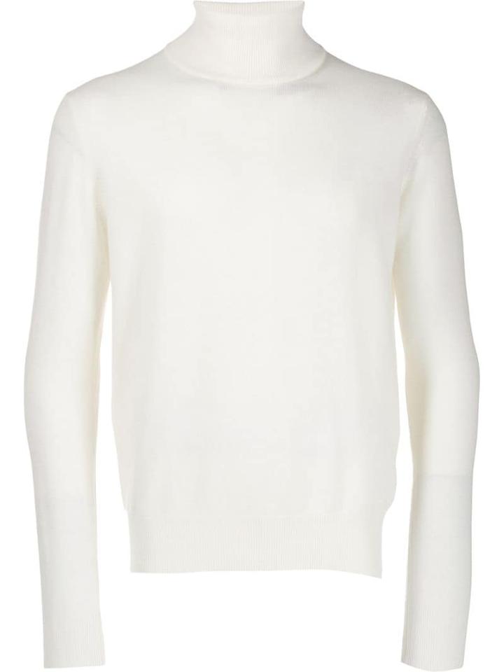 Lamberto Losani Knit Roll Neck Sweater - White