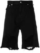Stampd Distressed Denim Shorts - Black