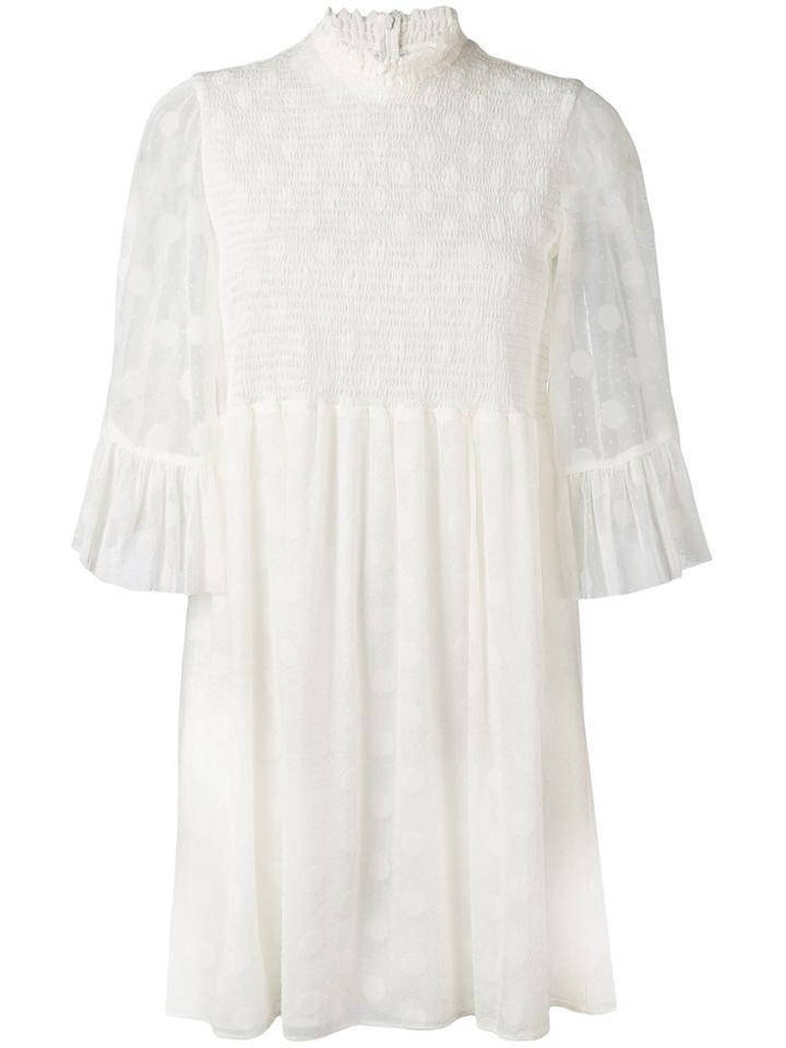 Mcq Alexander Mcqueen Frill Sleeve Mini Dress - White