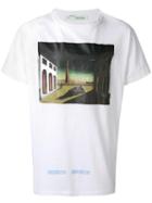 Off-white Painting Print T-shirt, Men's, Size: Xl, White, Cotton