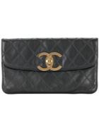 Chanel Vintage Cosmos Line Clutch Bag - Black