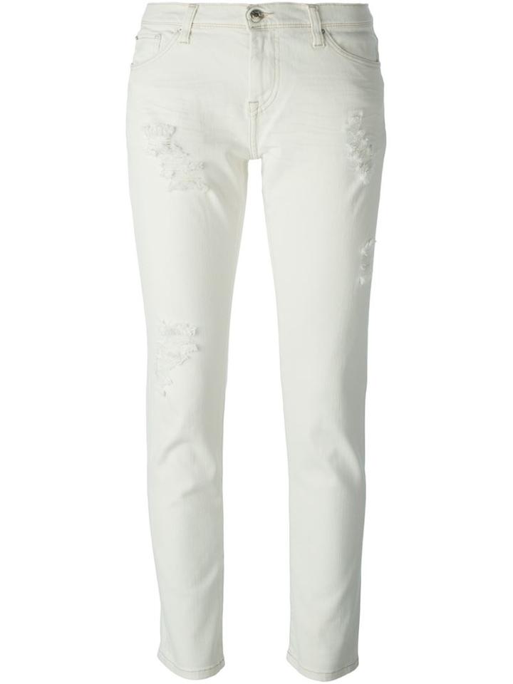 Iro 'grand Garçon' Ripped Jeans, Women's, Size: 27, White, Cotton/polyester/spandex/elastane