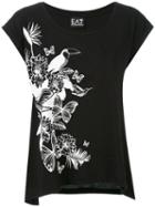 Ea7 Emporio Armani - Tropical Print T-shirt - Women - Cotton - M, Black, Cotton