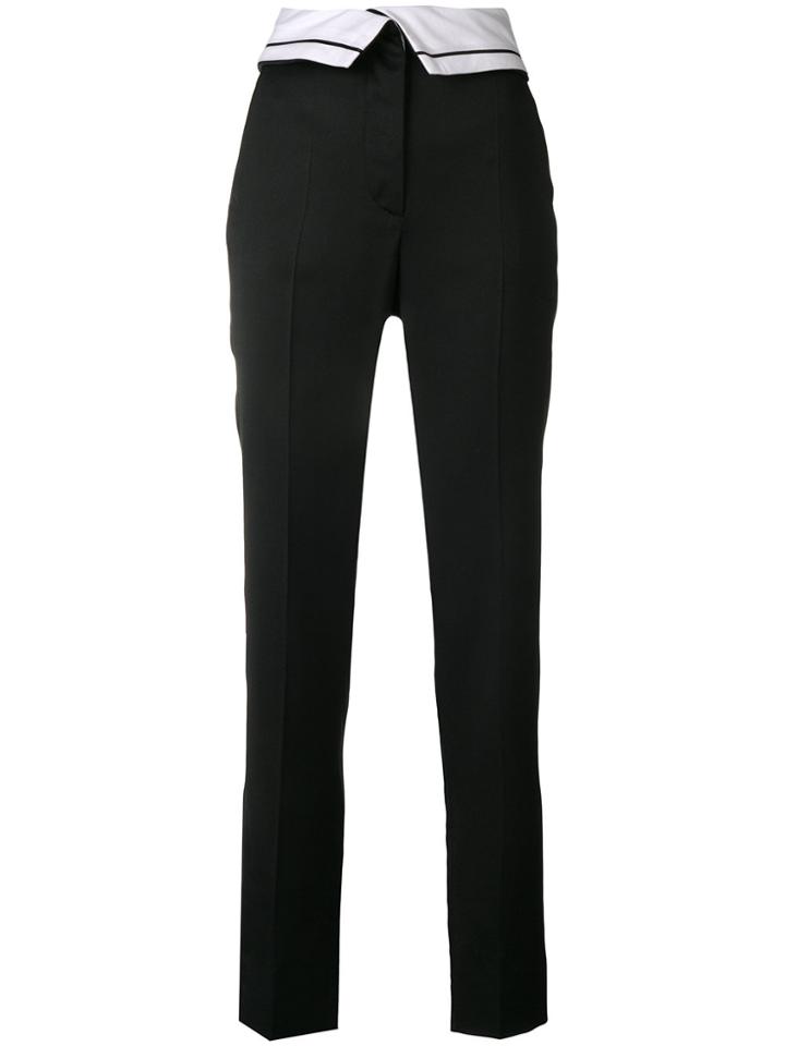 Cédric Charlier Contrast Waistband Trousers - Black