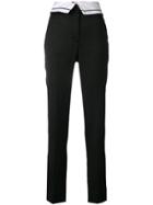 Cédric Charlier Contrast Waistband Trousers - Black