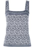 D.exterior - Embroidered Tank Top - Women - Viscose/polyester - M, White, Viscose/polyester