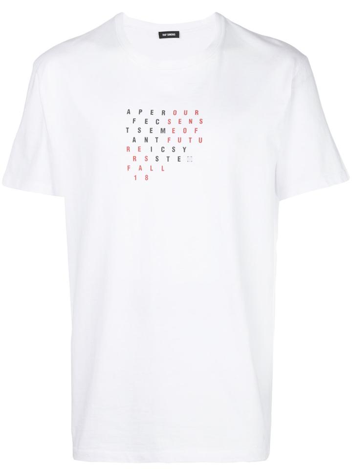 Raf Simons Letter Print T-shirt - White