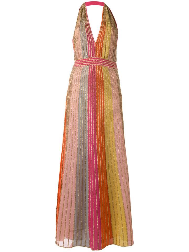 M Missoni Metallic (grey) Stripes Dress, Women's, Size: 42, Cotton/polyamide/polyester