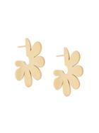 Simone Rocha Flat Flower Hoop Earrings - Metallic