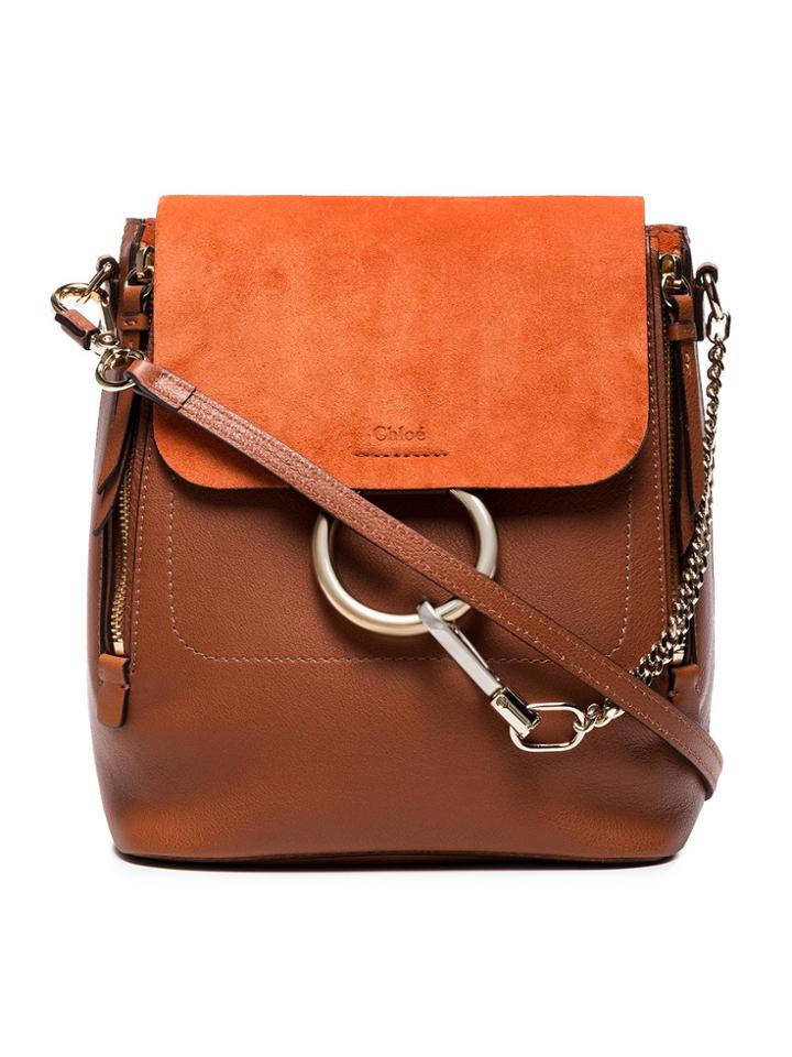 Chloé Brown Faye Leather Backpack