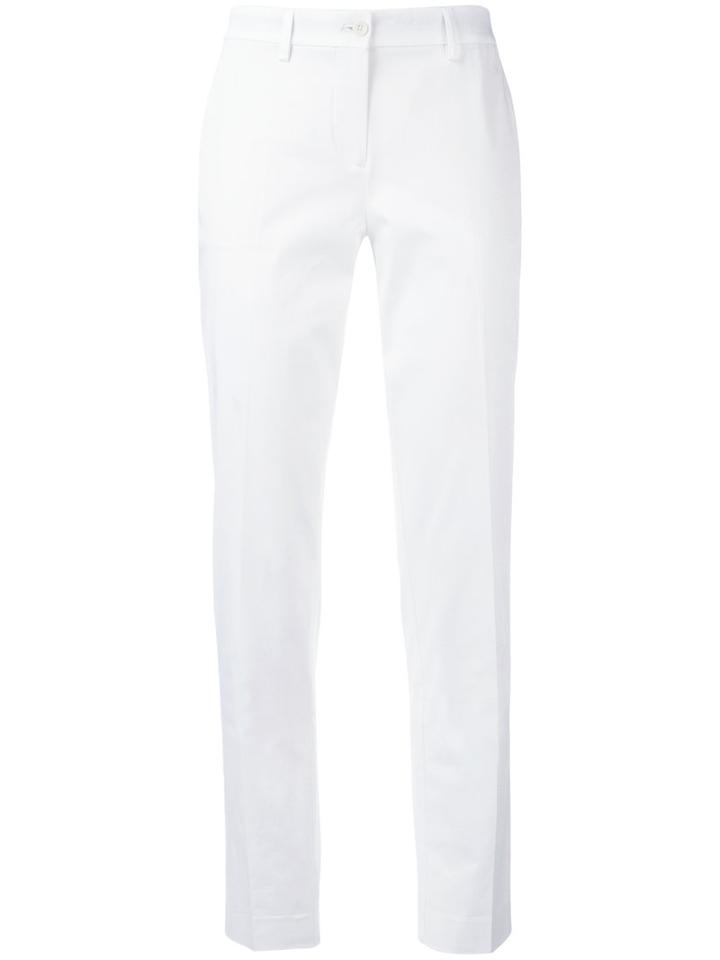 Etro Slim-fit Trousers, Women's, Size: 46, White, Cotton/spandex/elastane