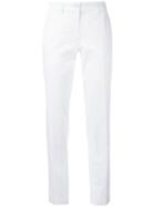 Etro Slim-fit Trousers, Women's, Size: 46, White, Cotton/spandex/elastane