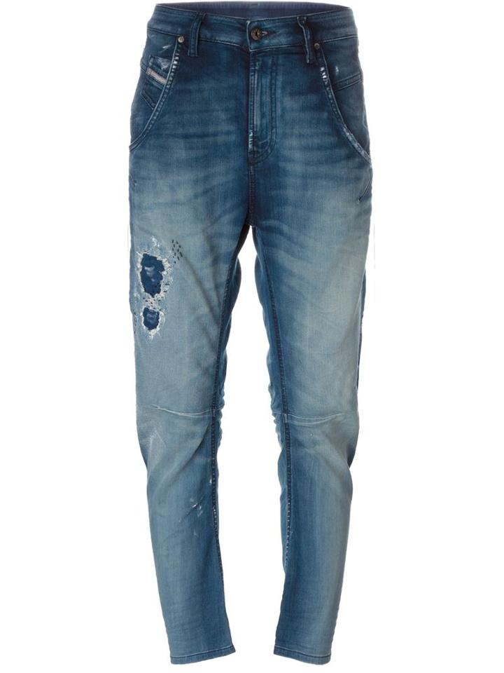 Diesel Drop-crotch Skinny Jeans, Women's, Size: 31, Blue, Cotton/polyester/spandex/elastane