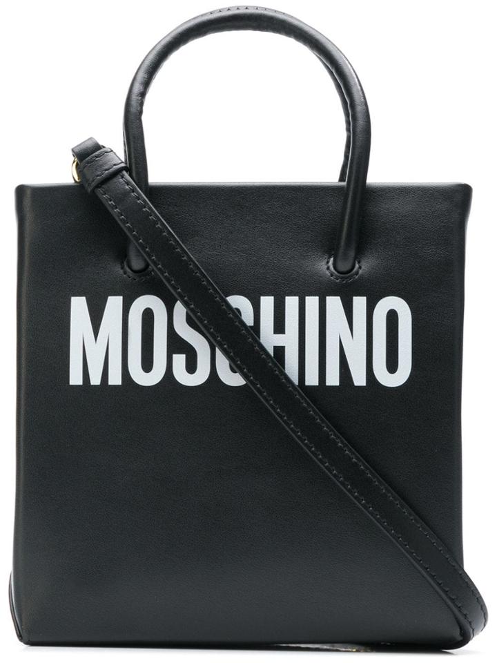 Moschino Logo Print Mini Tote - Black