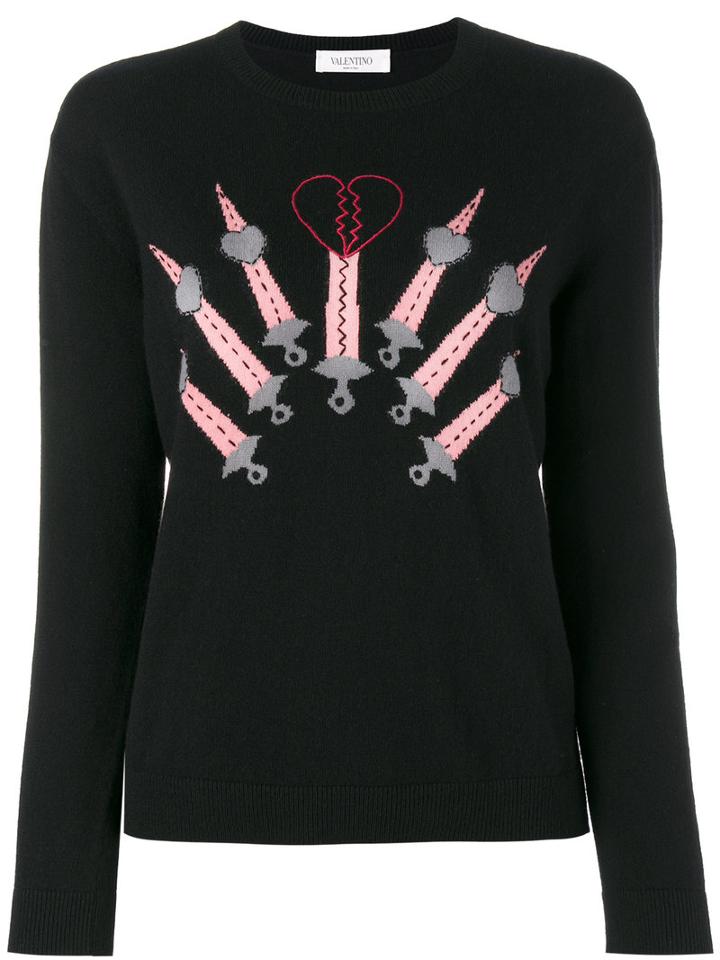 Valentino Love Blades Jumper, Women's, Size: Xs, Black, Virgin Wool/cashmere