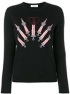 Valentino Love Blades Jumper, Women's, Size: Xs, Black, Virgin Wool/cashmere