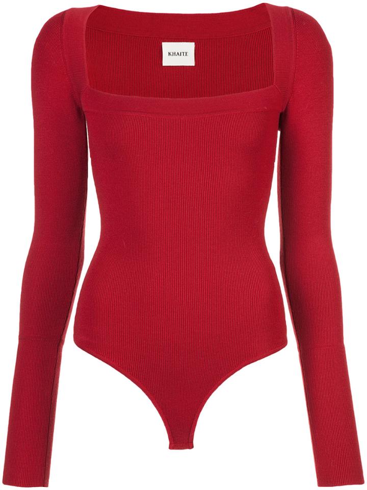 Khaite Square Neck Jumper - Red