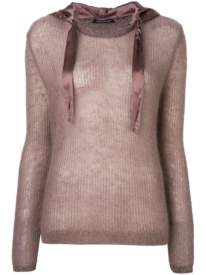Luisa Cerano Knitted Hoodie - Purple