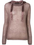 Luisa Cerano Knitted Hoodie - Purple