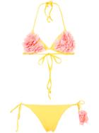 La Reveche Shayna Floral Applique Bikini - Yellow & Orange