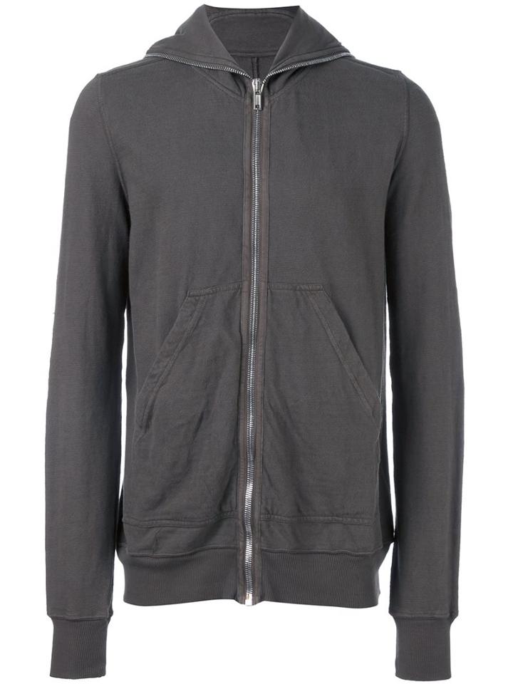 Rick Owens Drkshdw Zipped Hood Hoodie, Men's, Size: Xl, Grey, Cotton