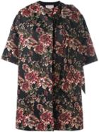 Antonio Marras Oversized Floral Print Coat, Women's, Size: 46, Black, Polyester/viscose/spandex/elastane/acrylic