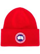 Canada Goose Logo Patch Beanie - Red