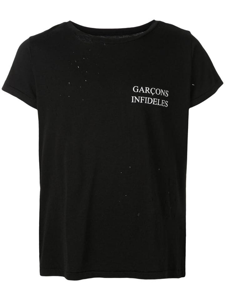 Garcons Infideles Ripped Detail T-shirt - Black