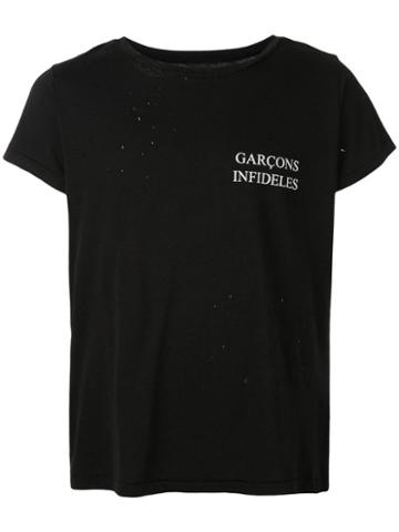 Garcons Infideles Ripped Detail T-shirt - Black