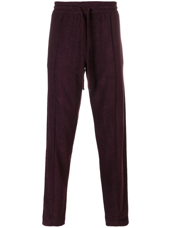 Giorgio Armani Knitted Drawstring Sweat Pants - Pink & Purple