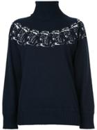 Chanel Vintage Cashmere Mademoiselle Embroidery Jumper - Blue