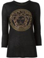 Versace Medusa Long Sleeve T-shirt, Women's, Size: 44, Black, Viscose/silk