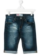 Faded Denim Shorts - Kids - Cotton/spandex/elastane - 16 Yrs, Blue, Levi's Kids