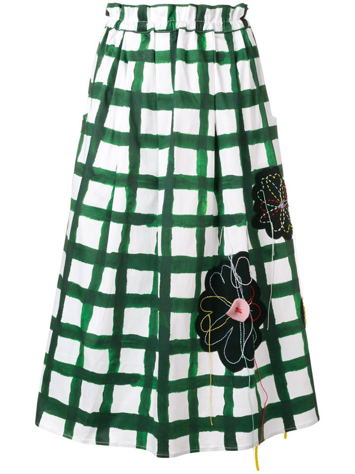 Mira Mikati Flower Patch Skirt - White