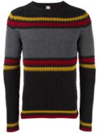 Antonio Marras Striped Panel Jumper, Men's, Size: Medium, Grey, Wool