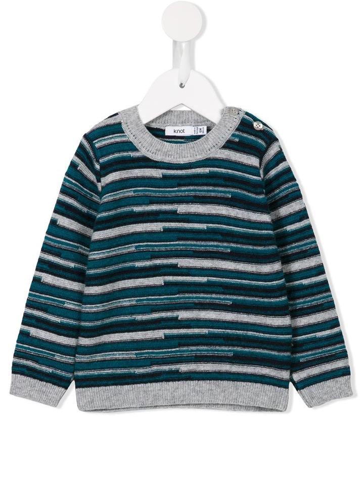 Knot - Irregular Striped Jumper - Kids - Polyamide/viscose/cashmere/merino - 6 Mth, Grey