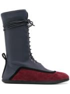 L'autre Chose Two-tone Lace-up Boots - Blue