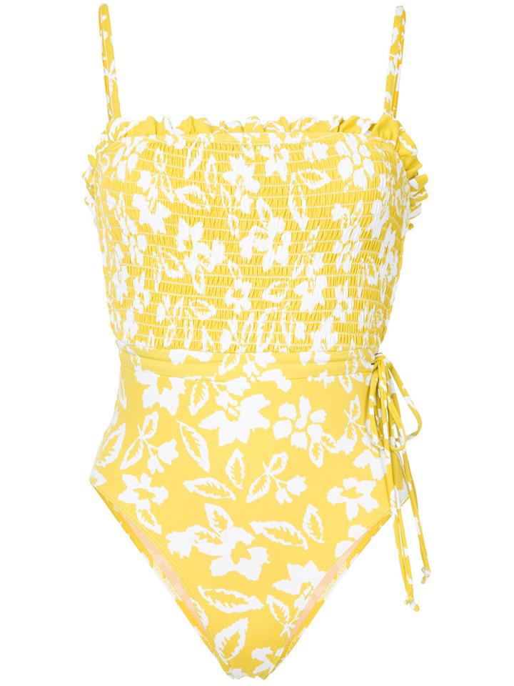 Peony Citrus Smocked One-piece - Yellow & Orange