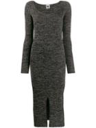 M Missoni Ribbed Knit Long Dress - Grey