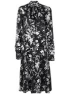 Mcq Alexander Mcqueen - Floral Print Shirt Dress - Women - Polyester - 40, Black, Polyester