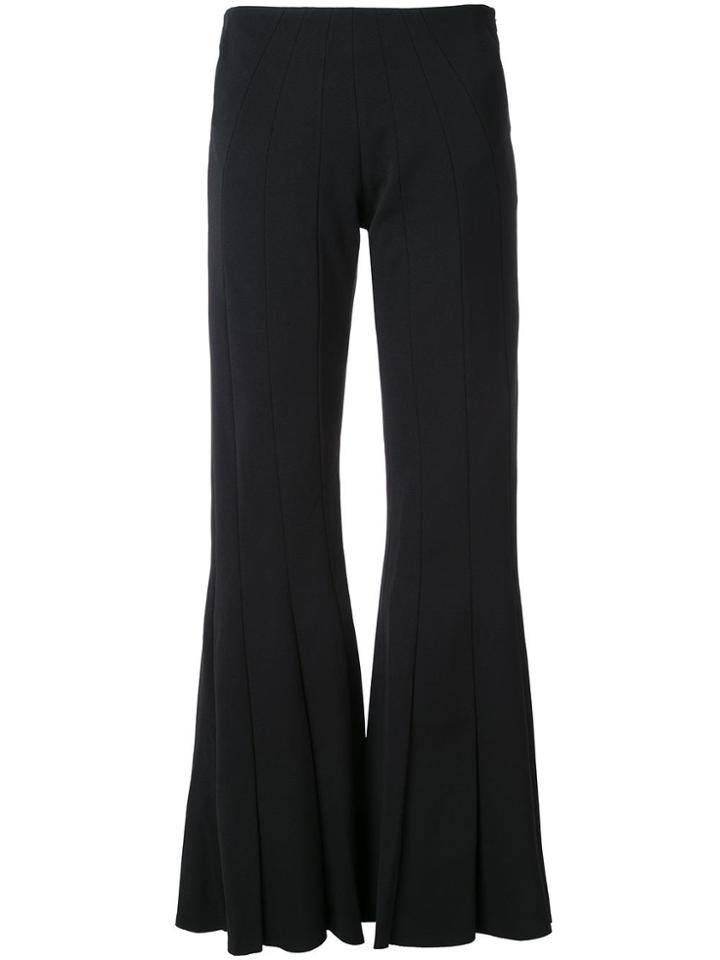 Robert Wun Peplum Flared Trousers - Black