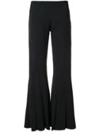 Robert Wun Peplum Flared Trousers - Black