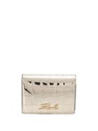 Karl Lagerfeld K/signature Croco Mini Wallet - Gold