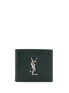 Saint Laurent Bi-fold Logo Wallet - Green