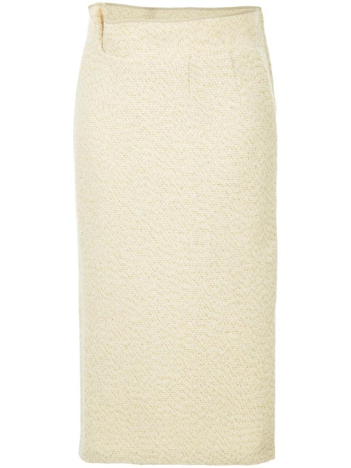 Comme Des Garçons Pre-owned Metallic Knitted Skirt - Neutrals