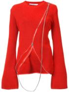 Givenchy - Asymmetric Sweater - Women - Cotton/polyamide - S, Women's, Red, Cotton/polyamide