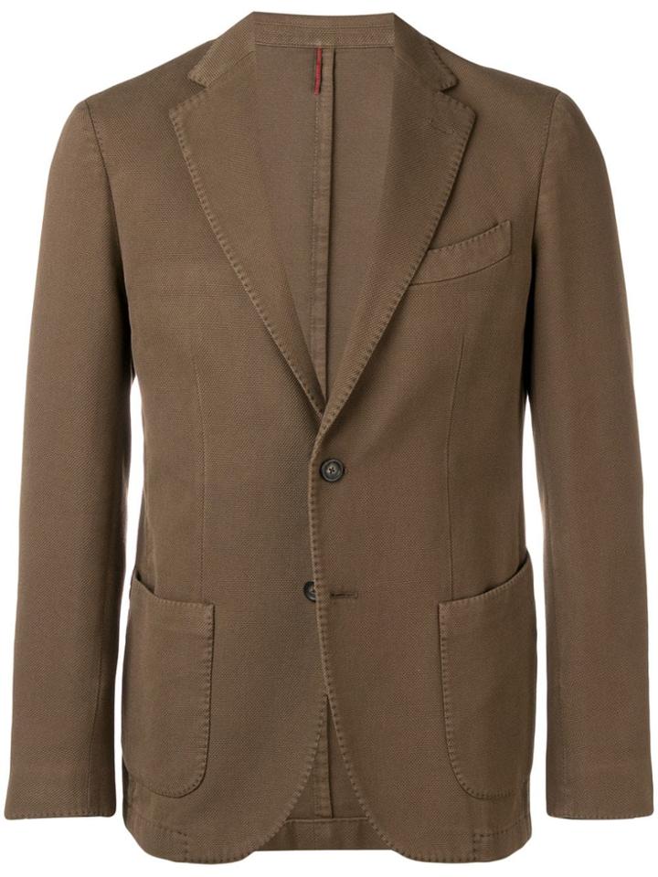 Dell'oglio Straight Fit Suit Jacket - Brown