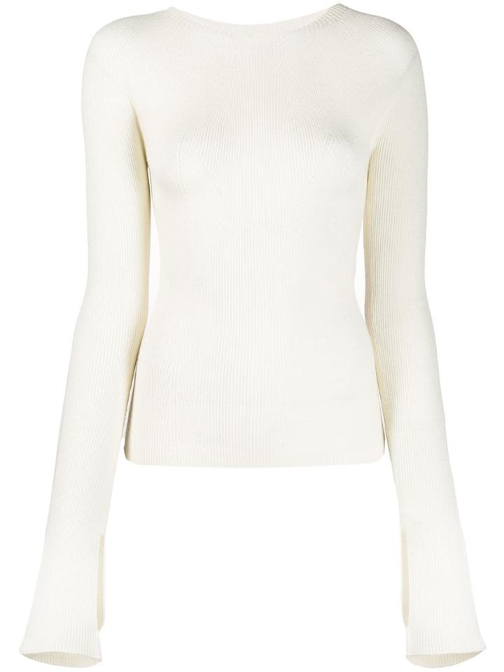 Lanvin Ribbed Fitted Jumper - Neutrals